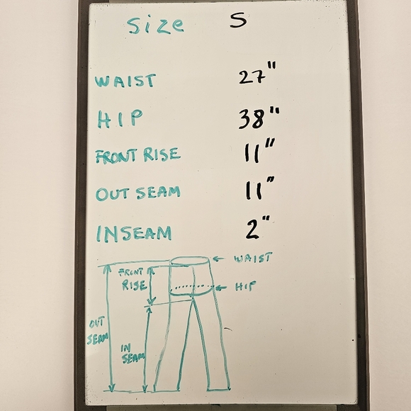 SHEIN white and brown writings cotton blend jean shorts in size S US - Picture 7 of 8